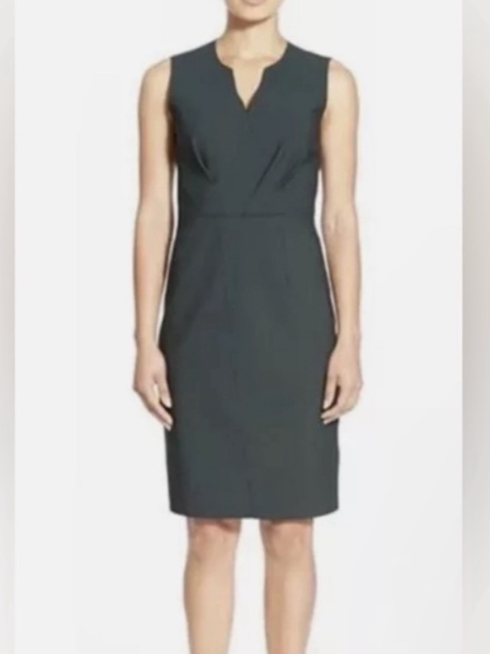 Elie Tahari Dark Teal Sleeveless Scuba Sheath Dress